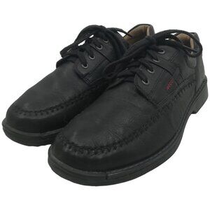 Ecco Fusion Mens Black Leather Lace Up Oxford Shoes Size 45 US 11-11.5 Casual